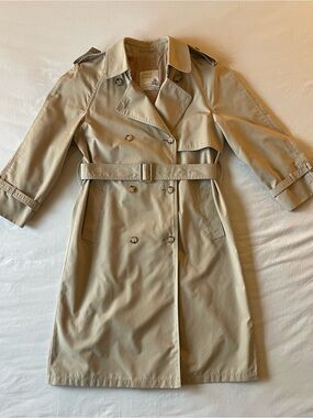Vtg London Towne Trench Coat Double Breasted 10P